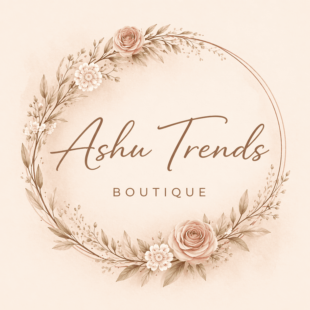 Ashu Trends Boutique floral logo