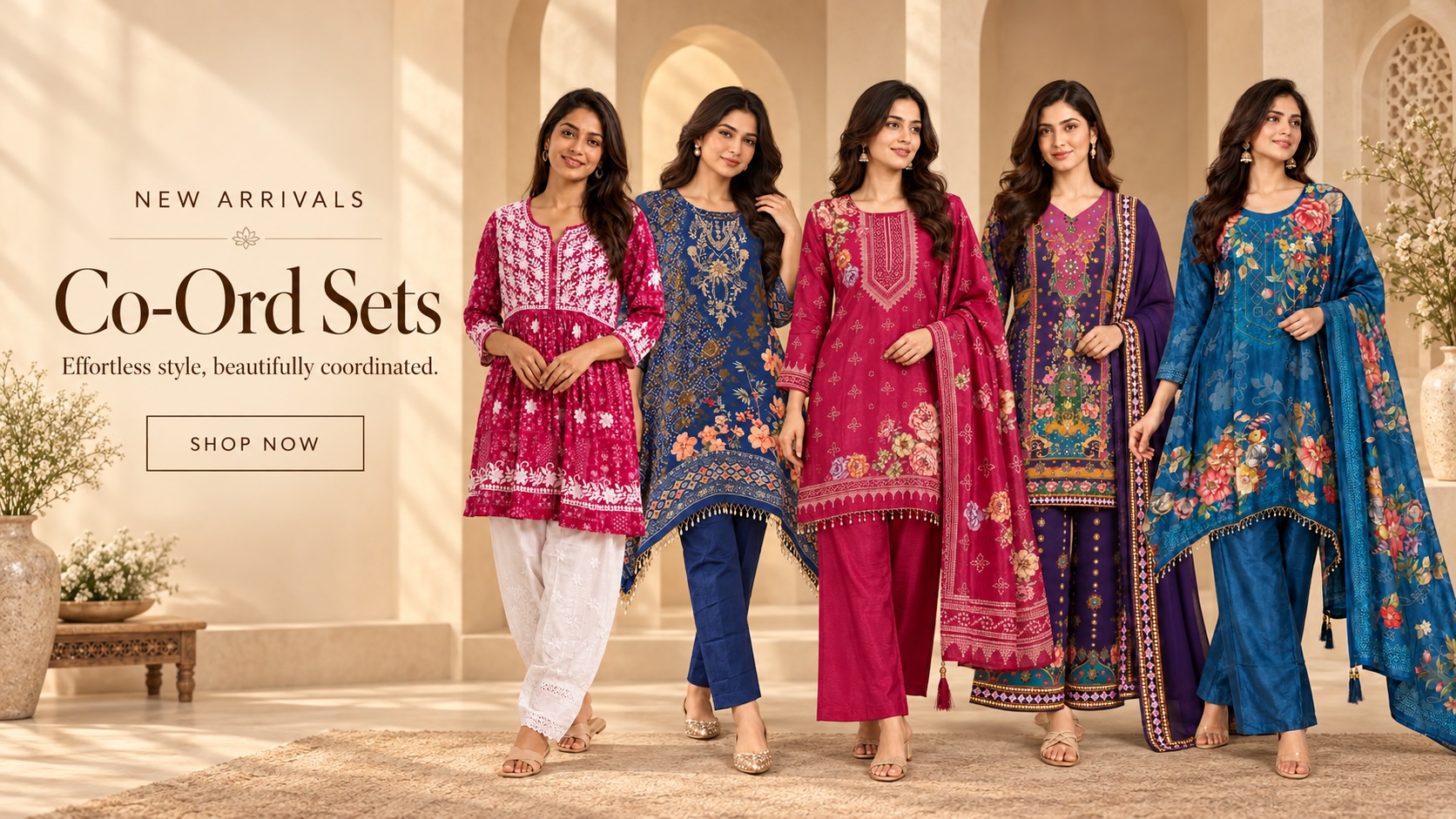 Co-ord sets collection banner for Ashu Trends Boutique